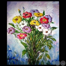 FLORES - Óleo de Federico Ordiñana